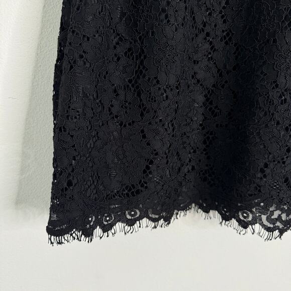 J. Crew‎ Blouse Women S Black Sleeveless Lace Ruffle Classic Career Old Money - Picture 7 of 10